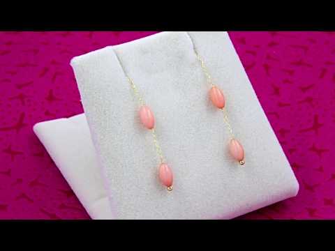 Teleios Luxe 18K Gold Rice Corals Beaded Earrings - TL0000233