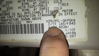 Toyota 4 Runner Paint Code Location