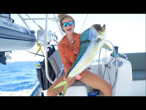 Hunting for Food in Remote Waters while SAILING: MAHI FRENZY ⛵️🐠 | 43