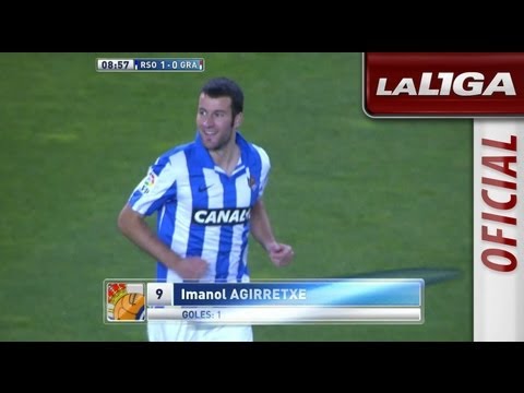 Gol de Agirretxe (1-0) en el Real Sociedad - Granada CF - HD