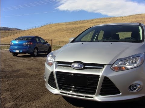 2012 Ford Focus vs Mazda 3 Mashup Review & 0-60 MPH Test
