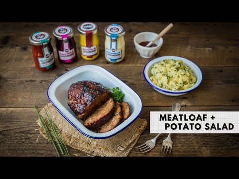 American meatloaf with warm potato salad