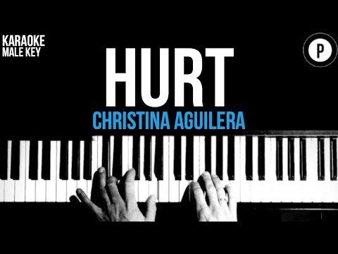 Christina Aguilera - Hurt Karaoke SLOWER Acoustic Piano Instrumental Cover Lyrics MALE KEY