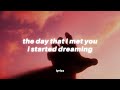The Day That I Met You I Started Dreaming