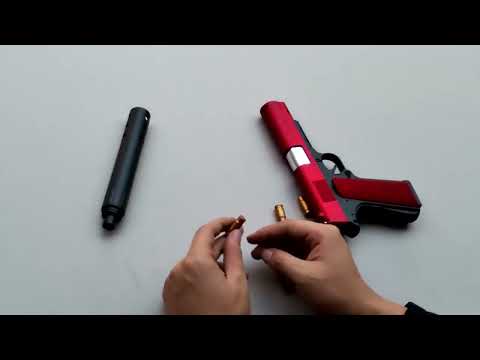 m1911 toy gun eva soft bullet shell throwing launchin with silencer for kid adult glock