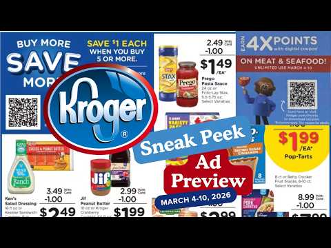 *4x Meat & Seafood* Kroger SNEAK PEEK Ad Preview for 3/4-3/10 | MEGA SALE & MORE