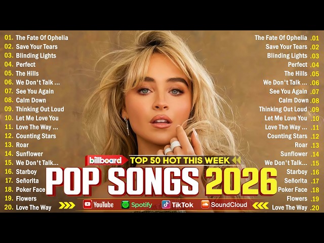 Rihanna, Bruno Mars, The Weeknd, Ed Sheeran, Adele, Dua Lipa, Maroon 5 🍁 Billboard Top 50 This Week SDDEFAULT Thumbnail
