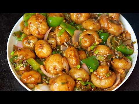 Mushroom Chili Recipe | Restaurant Style Crispy Mushroom Chili Appetizer | Quick & Flavorful Recipe!