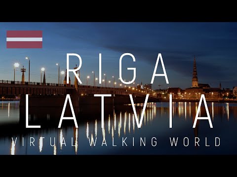 4K Virtual Walking Tour around Riga center. Autumn in Latvia through excellent  excursion streets