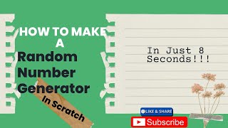 🎲 Random Number Generator | 🚀 Quick Scratch Project | 💡 Beginner Scratch Idea | 📊 Coding for Kids