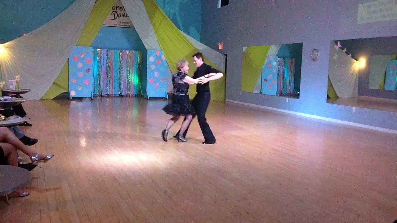 Ms. Jamee P. and Instructor Fabio Bonini at our"Spring Ballroom/Latin" Showcase 2022