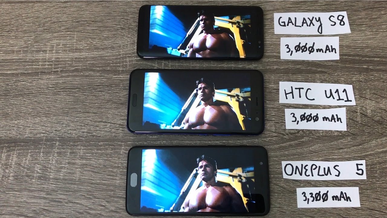 Battery Drain Test - OnePlus 5 vs HTC U11 vs Galaxy S8