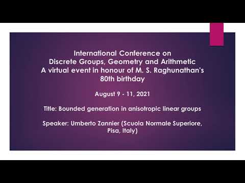 Lecture 13: August 11, 2021: Umberto Zannier (Scuola Normale Superiore, Pisa, Italy)