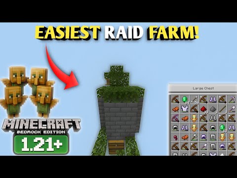 Super Simple Raid Farm in Minecraft Bedrock 1.21 – Anyone Can Build It!