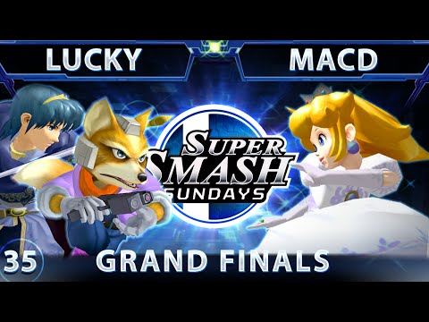 SSS 35 - Lucky (Fox/Marth) Vs. FE MacD (Peach) SSBM - Grand Finals - Smash Melee
