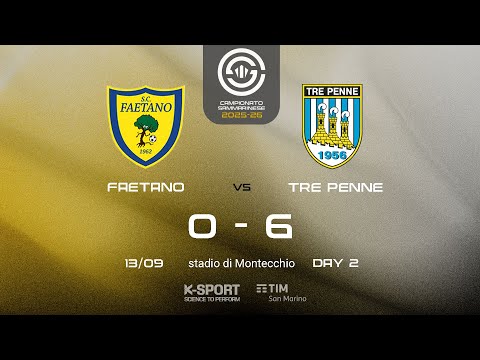 Campionato Sammarinese 2025-26, 2. giornata | HL Faetano - Tre Penne 0-6