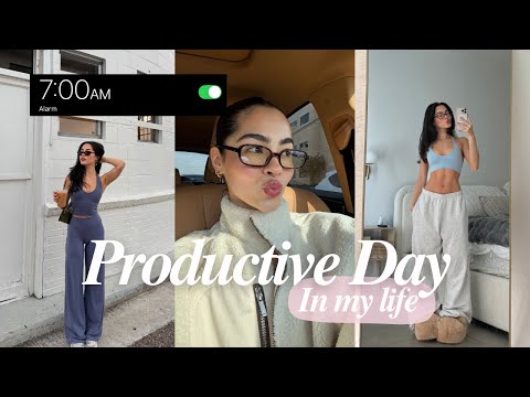 7AM *PRODUCTIVE* DAY IN MY LIFE | morning, gym, cardio, healthy eats,  skincare.....