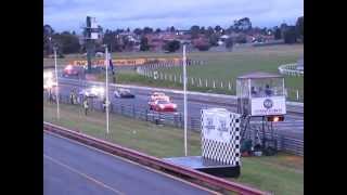 Vicious Rumor 458 Italia GT3 taking the lead on the first corner passing Lamborghini