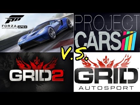 GRID 2 vs GRID AUTOSPORT vs PROJECT CARS vs FORZA 6 APEX - GAMEPLAY!