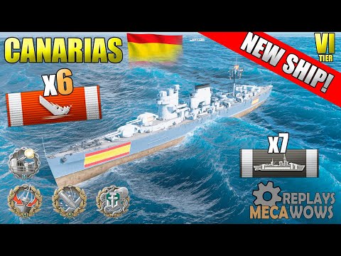 NEW SPANISH CRUISER Canarias 6 Kills | World of Warships