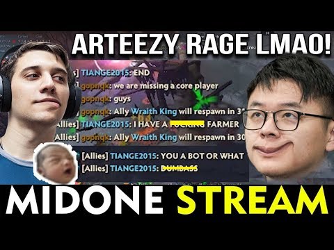 MIDONE: ARTEEZY RAGE LMAO!! Hilarious Game | MidOne Stream Moments #23