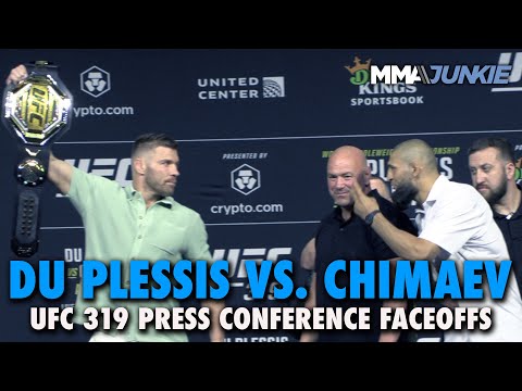 UFC 319: Dricus Du Plessis, Khamzat Chimaev get intense during press conference faceoff