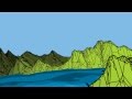 Cartoon Hill And Flowing River