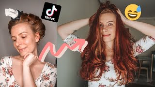 Testing out the viral TikTok t-shirt blowout // Heatless overnight blowout tutorial & honest opinion