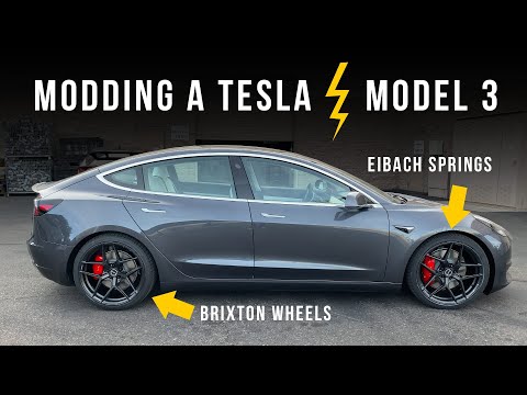 Modifying the new 2020 Tesla Model 3 with Brixton Wheels and Eibach Suspension!