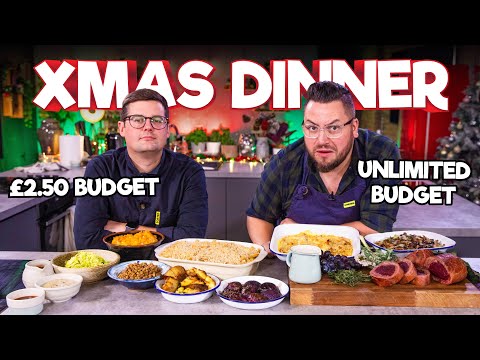 CHRISTMAS DINNER BUDGET BATTLE | Chef (£2.50) VS Normal (Unlimited)