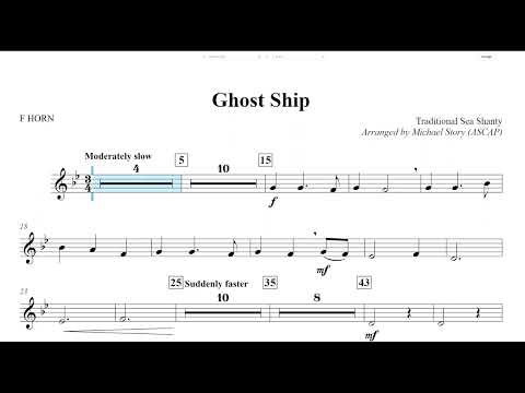 Ghost Ship (Michael Story) F Horn Play Along