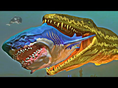 A Megalodon Preyed on My Brother Prognathodon! Water "Dinosaurs" Feed and Grow Fish (PT/BR)
