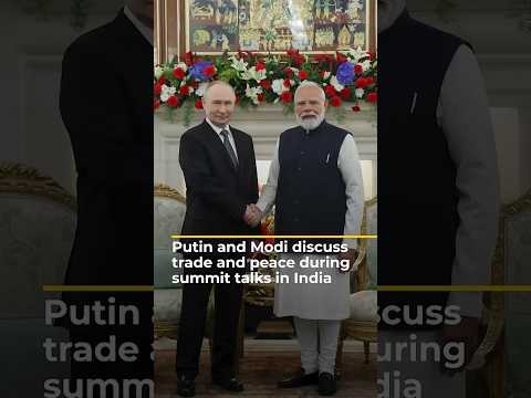 Putin and Modi discuss trade and peace at summit talks in India | AJ #shorts