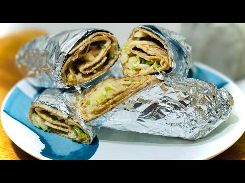 🌯 Delicious Vegetable Tortilla Recipe | Subway-Style Sandwich at Home 🥗