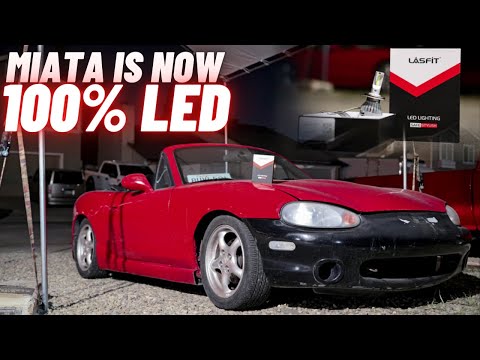 Miata NB BRIGHT Headlight LED INSTALL ! (LasFit Auto Lighting)
