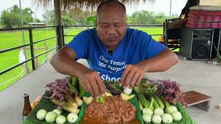 ป่นปลาทู น้ำพริกปลาทู ทอดปลาทู ไข่ต้ม หน่อไม้ต้มผักหลายๆ | อิแอบแซบ