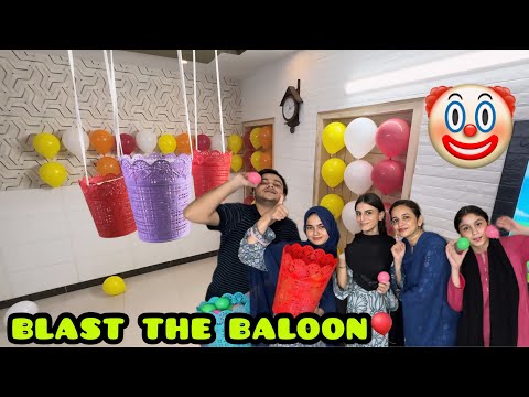Put the ball and get balloon point😜||bomb blast challenge💣||sab k liye mushkil😂