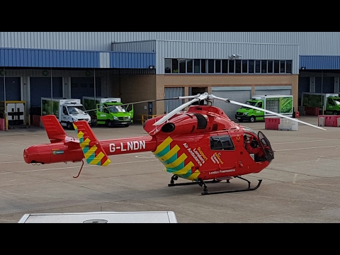 London Air Ambulance Taking Off In Enfield.