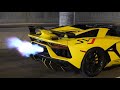 BEST OF Lamborghini Aventador SVJ V12 SOUNDS HUGE FLAMES