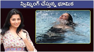 Actress Bhumika Chawla Enjoying In Swimming Pool  