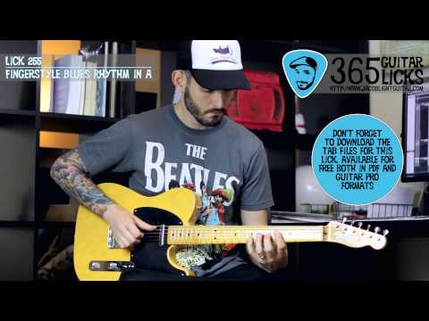 Lick 255/365 - Fingerstyle Blues Rhythm in A | 365 Guitar Licks Project