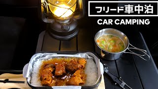 【フリード車中泊】シンプルな缶詰ご飯でシンプルな車中泊【iPhone 14 Pro】Japanese cuisine
