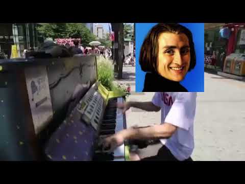 Liszt Hungarian Rhapsody 6 easy part - piano busking at Sinchon in Seoul