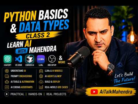 Python Basics Data Types Explained Beginner To Pro Learn Python With Mahendra Class 2