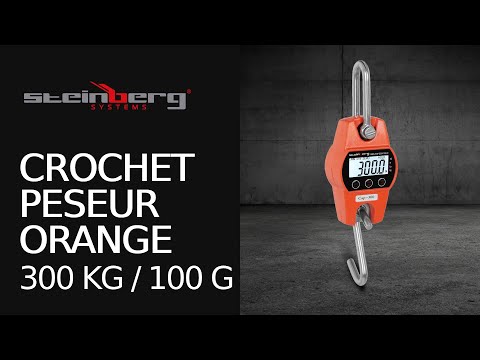 Vidéo - Crochet peseur orange - 300kg / 100g