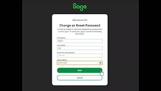 Resetting Password New Sage ESS