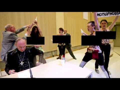 VIDEO: Brutal agresión de feministas contra Arzobispo católico en Bélgica