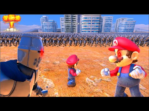 250 Super Mario vs 10.000 Heavy Knights | Ultimate Epic Battle Simulator