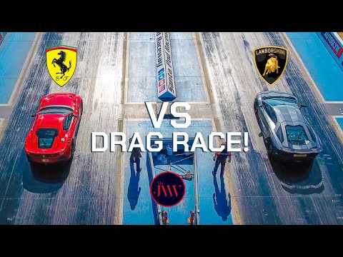 DRAG RACE! Ferrari F12 TDF v Lamborghini Aventador S