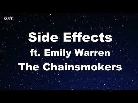 Side Effects ft. Emily Warren - The Chainsmokers Karaoke 【With Guide Melody】 Instrumental